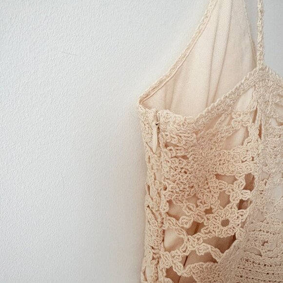 Zara Short Crochet Jumpsuit Romper Cream NWT Size Medium - Picture 10 of 12